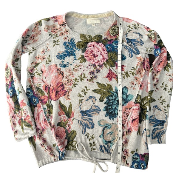 ANTHROPOLOGIE ANGEL OF THE NORTH GRAY CREW NECK SWEATER WITH WAIST TIE SZ XS - Picture 4 of 8